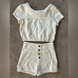 Avenue Cream High Waist Women's Set